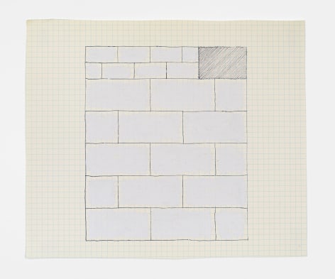 Untitled,&nbsp;1981. Ink and gesso on graph paper, 8 3/4 x 10 1/4 inches. On view at Craig Starr Gallery.&nbsp;