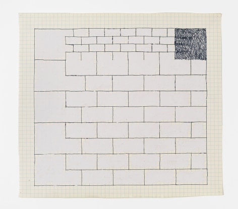 Untitled,&nbsp;1981. Ink and gesso on graph paper, 9 1/4 x 10 1/4 inches. On view at Craig Starr Gallery.&nbsp;