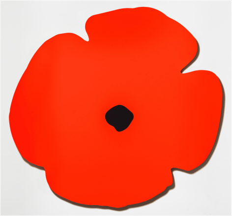 SULTAN-Donald_Red Wall Poppy, Aug 13, 2020_shaped aluminum with red powder coat and flocking_40x42.5_ed30