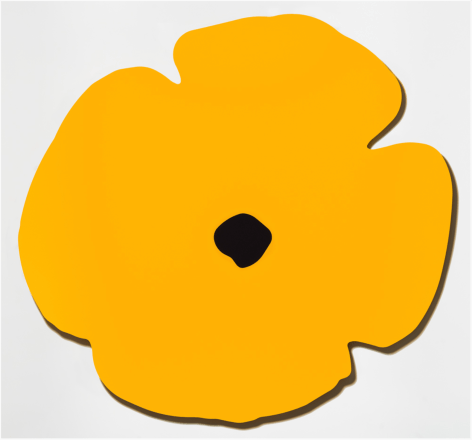 SULTAN-Donald_Yellow Wall Poppy, Aug 13, 2020_shaped aluminum with yellow powder coat and flocking_40x42.5_ed30