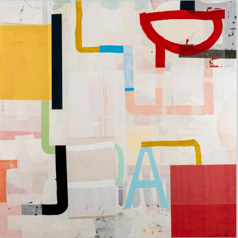 Alfred-HARRIS_Lafayette_acrylic and paper on panel_48x48
