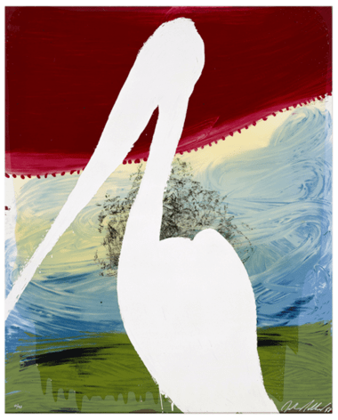 SCHNABEL-Julian_Guiseppe (Brooding on the Vast Abyss)_hand-painted, 17-color silkscreen with poured resin_45x36 inches
