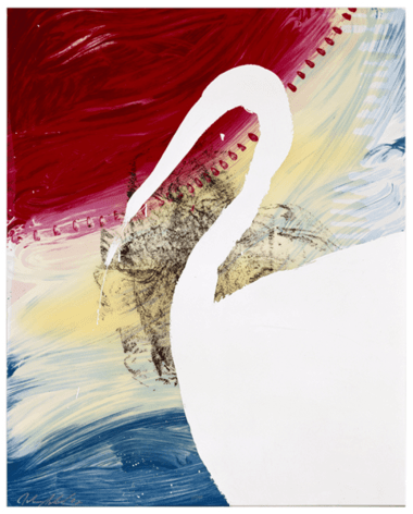 SCHNABEL-Julian_Roy_hand-painted, 17-color silkscreen with poured resin_45x36 inches