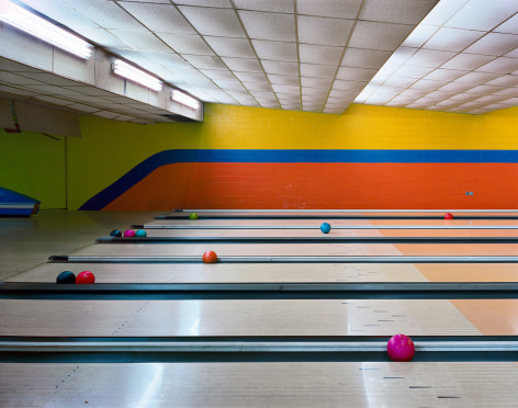 Bowling&nbsp;Lanes, Governors Island, NYC,&nbsp;from the series&nbsp;New York,&nbsp;2004. Archival pigment&nbsp;print.