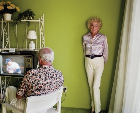 Larry Sultan,&nbsp;My Mother Posing&nbsp;from the series&nbsp;Pictures from Home, 1984. Archival pigment print, 40 x 50 inches.