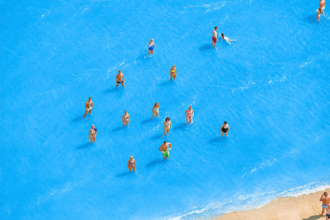 Olivo Barbieri,&nbsp;Adriatic Sea (Staged) Dancing People 7, 2015. Archival pigment print, 44 1/2 x 65 1/2 inches.