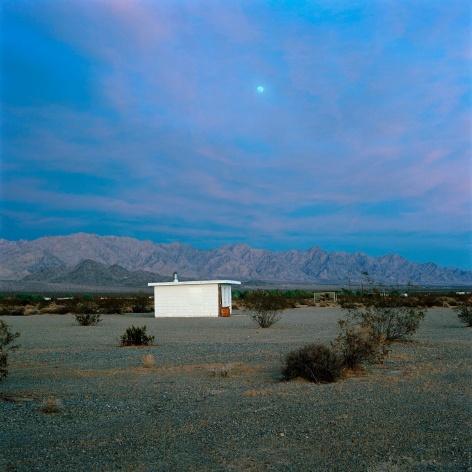 John Divola, N34&deg;10.992&#039; W115&deg;47.896&rsquo;, 1995-1998, from the series Isolated Houses. Archival pigment print, 30 x 30 inches.