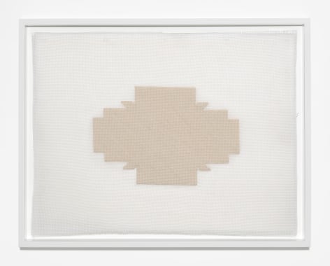Rachel Perry,&nbsp;Garlic: Born to Run, 2021, from the series&nbsp;Unfolded. Wool and silk on canvas, 13 3/4 x 17 1/2 inches.