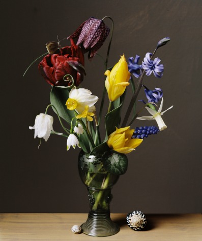 Photograph by Sharon Core titled 1616 from the series 1606-1907 of a floral still life arranged in the style of a classical painting