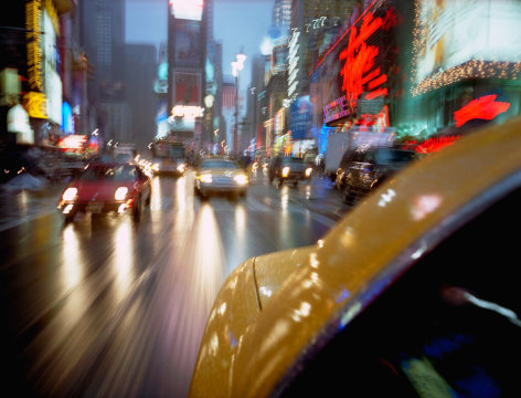 Taxi Times Square, 2002, Chromogenic Print, available in: 20 x 24 inches, edition of 15; 30 x 40 inches, edition 15; and 40 x 50 inches, edition of 5.