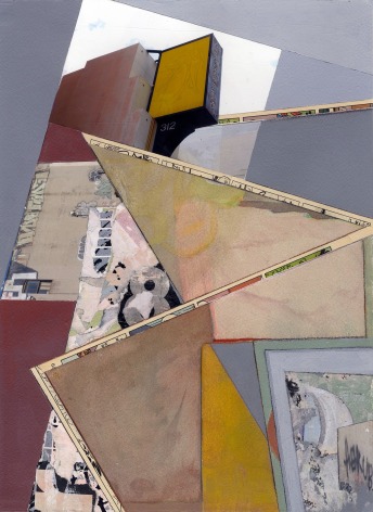 Mary Lum, Los Angeles, 2022. Acrylic, gouache, photo collage on paper, 17 3/4 x 14 3/4 inches.