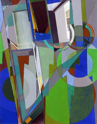 Mary Lum, Entrance, 2022. Acrylic, gouache, photo collage on paper, 17 3/4 x 14 3/4 inches.