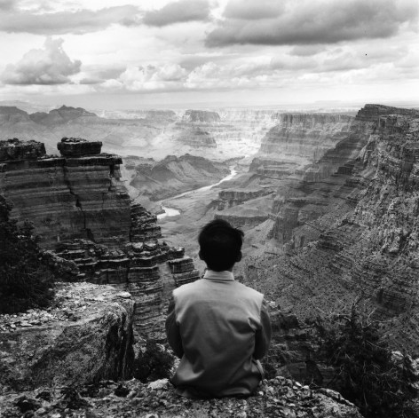 Tseng Kwong Chi,&nbsp;Grand Canyon, Arizona, from the series&nbsp;East Meets West, 1987. Sepia-toned gelatin silver print, 14 x 11 inches.