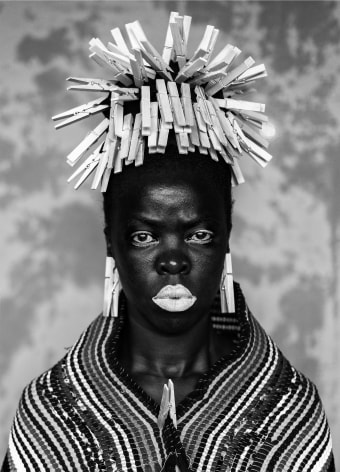 Bester I (Mayotte), 2015. From the series&nbsp;Somnyama Ngonyama.&nbsp;Gelatin silver print. Image: 27 1/4 x 20 inches, paper 31 1/4 x 25 inches.
