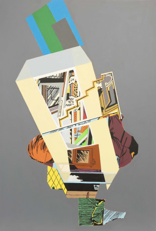 Mary Lum,&nbsp;Off Book In The City 1, 2012. Acrylic on birch panel, 36 x 24 inches.
