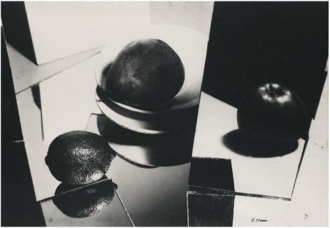 Florence Henri, Still Life with Mirrors and Fruit,&nbsp;1929. Gelatin silver print, printed later, 21 x 29 1/2 inches.&nbsp;