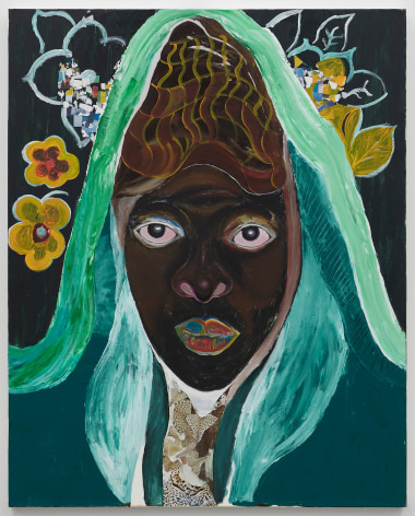 Zanele Muholi,&nbsp;Untitled,&nbsp;2021. Acrylic on canvas with mixed media, 59 x 47 1/4 inches.&nbsp;
