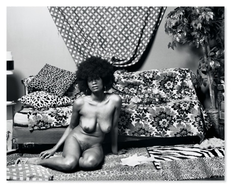 Mickalene Thomas, (If Loving You Is Wrong) I Don&#039;t Want To Be Right, 2019. Metallic chromogenic print, 22 x 26 inches.