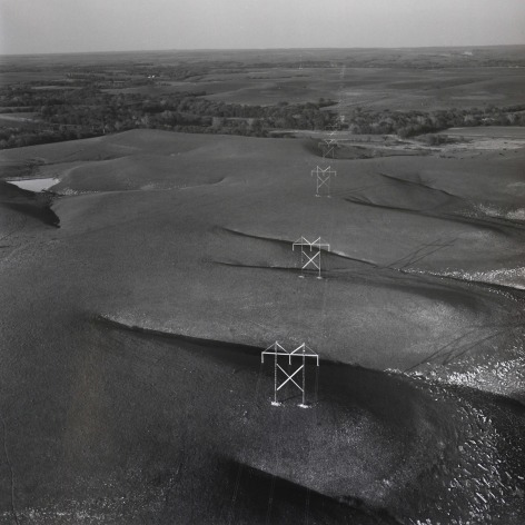 East of Matfield Green, Chase County, Kansas (Flint Hill Poles), 1990,&nbsp;15 x 15 inch gelatin silver print