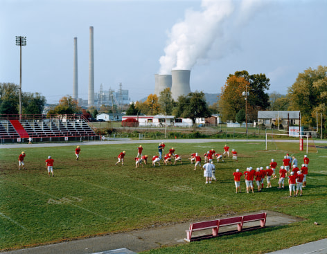 Poca High School and Amos Plant, West Virginia, from the series&nbsp;American Power, 2004.&nbsp;Chromogenic print, 45 x 58 or 70 x 92 inches.