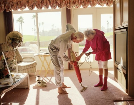 Larry Sultan,&nbsp;Fixing the Vacuum&nbsp;from the series&nbsp;Pictures from Home, 1991. Archival pigment print, 40 x 50 inches.