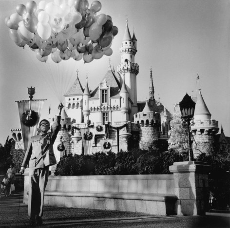 Tseng Kwong Chi,&nbsp;Disneyland, California,&nbsp;1979. Gelatin silver print, 38 x 38 inches.