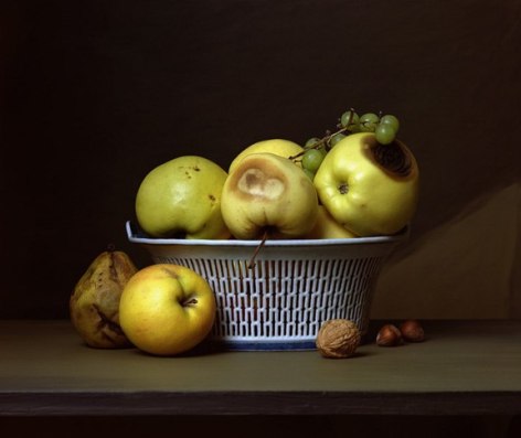 Early American, Apples in Porcelain Basket, 2007. Chromogenic print,&nbsp;15 x 18 1/4&nbsp;inches.