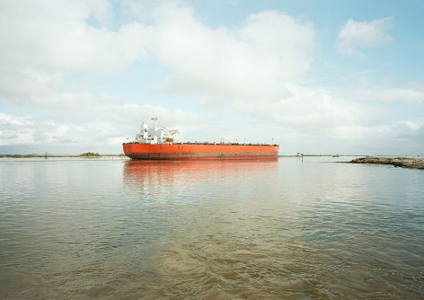 Untitled (Crude Oil Tanker, Eagle Stealth, Marshall Is.), Houston Ship Channel, Texas, 2016. 39 x 55 or 55 x 78 inch chromogenic Print.