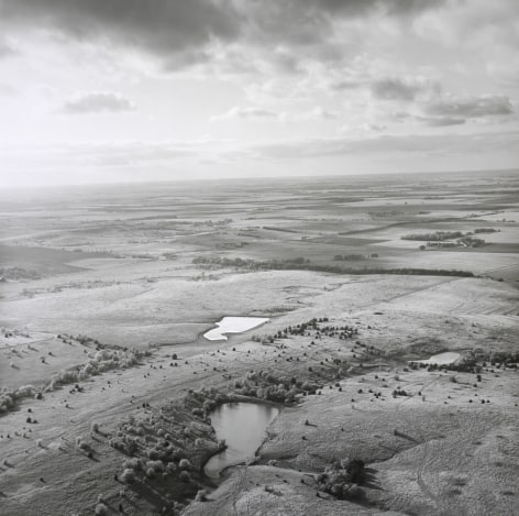 Ponds and Sky, Western Saline County, Kansas,&nbsp;May 8, 1991.&nbsp;Vintage gelatin silver print, image size 15 x 14 7/8 inches.