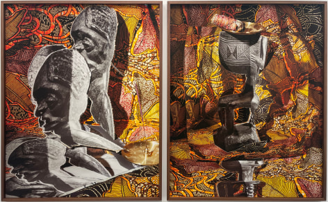 David Alekhuogie, Seated Figure of Woman (Diptych), from the series &ldquo;A Reprise&rdquo;, 2022. Archival Pigment Print, 42 x 66 3/4 inches.