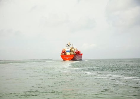Untitled (LPG Tanker, Navigator Europa, Liberia), Houston Ship Channel, Texas, 2015.