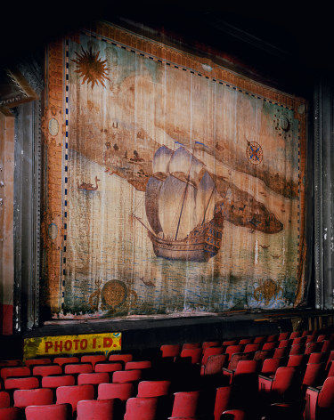 Fire Curtain, Liberty Theater, from the series New York, 1996. Archival pigment print. Available at 40 x 30 inches, edition of 10, or 50 x 40 inches, edition of 5, or 60 x 50 inches, edition of 3, or 90 x 70 inches, edition of 3.