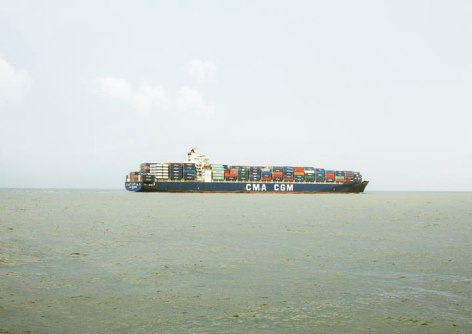 Untitled (Container Ship, CMA CGM Kingfish, Liberia), Houston Ship Channel, Texas, 2016.