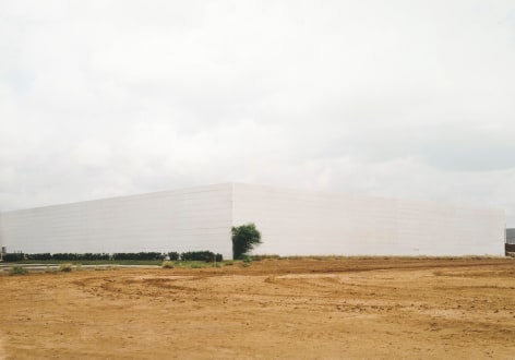 Untitled, White building with bush, Laredo, Texas, 2003, 39 x 55 inch or 55 x 75 inch chromogenic print