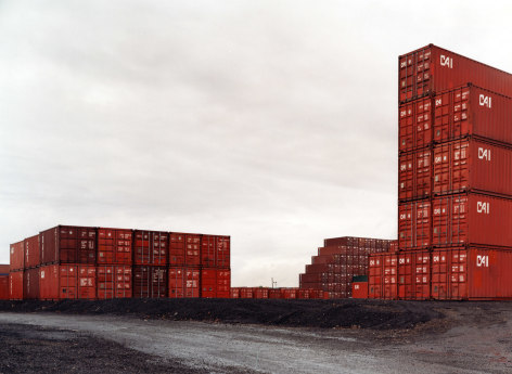 Untitled, Red containers stacked, Newark, New Jersey, 2001, 39 x 55 inch or 55 x 75 inch chromogenic print.