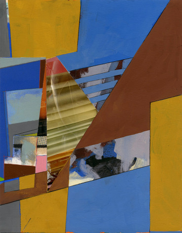 Mary Lum,&nbsp;Curtain, 2021. Gouache and photocollage on paper, 17 3/4 x 14 3/4 inches.