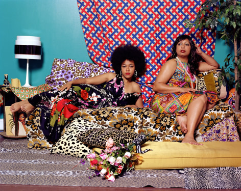 Mickalene Thomas, Tell Me What You&rsquo;re Thinking, Shinique, 2022. Archival Pigment Print, 52 x 64 inches.