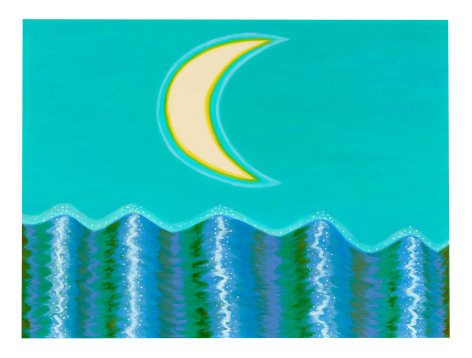 Ping Zheng  Moon Waves, 2020  oil stick on paper  18 x 24 inches
