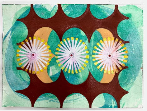 Mara Held Open/Close 3, 2021 gouache and egg tempera on paper paper: 7 x 10 inches frame: 11 x 13 3/4 inches