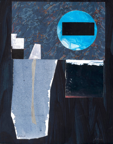 Dorothy Hood  Black Balance, 1982-1997  collage on mat  20 x 16 inches