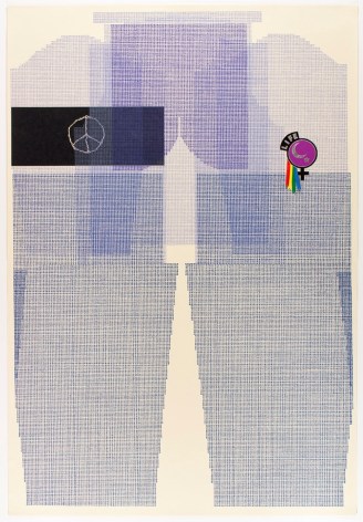 Ellen Lesperance LIFE, 2020 nine-color lithograph with chin&eacute; colle and silverleaf paper: 42 7/8 x 29 3/8 inches frame: 48 1/8 x 34 1/16 inches Edition 13 of 15