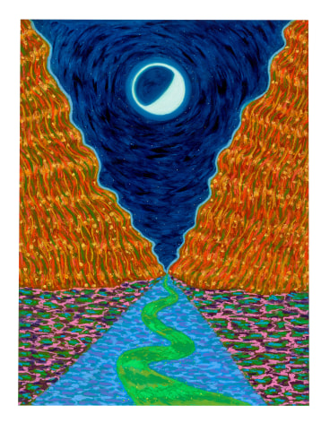 Ping Zheng  A Blue Moon, 2021  oil stick on paper  paper: 24 x 18 inches  frame: 28 1/16 x 22 3/16 x 1 inches  SOLD