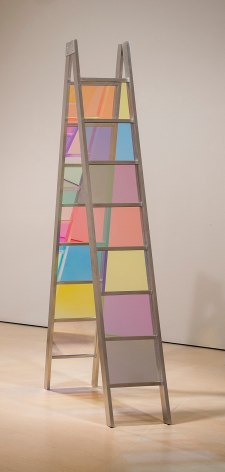 Stephen Dean  Double Ladder, 2006  dichroic glass and aluminum  104 x 17 x 36.25 inches  Private Collection