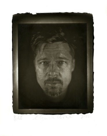 Chuck Close  Brad, 2012  woodburytype  paper: 14 x 11 inches  frame: 16 1/2 x 13 1/2 inches  Edition of 10  $15,000