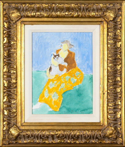 Sally Michel Avery Cat Sitter, 1992 oil on canvas board board: 12 &times; 9 inches frame: 22 &times; 18 inches