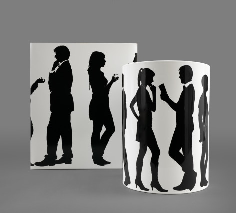 Julian Opie  Gallery Staff Vase, 2011  ceramic vase  14 3/4 x 11 1/4 x 11 1/4 inches  Edition of Unlimited