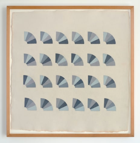 Elaine Reichek Fan Factorial Drawing 1, 1977 colored pencil on handmade paper paper: 20 1/4 x 19 2/4 inches framed: 22 x 21 1/2 inches