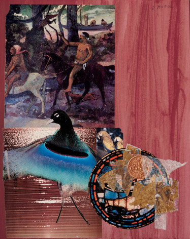 Dorothy Hood  Forest of the Blue Bird, 1982-1997  collage on mat  20 x 16 inches
