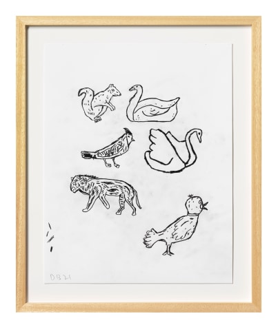 Donald Baechler Animals, 2021 graphite on Strathmore Archival Bond paper paper: 14 x 11 inches frame: 17 5/16 x 14 1/4 inches