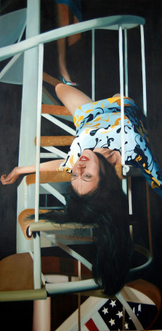 Kelli Vance She Imagined I Could Help Her, 2009 oil on canvas 96 x 48 inches